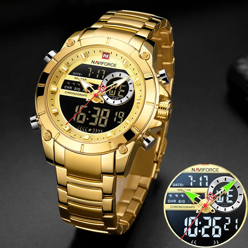 Luxury Original Sports Wrist Watch for Men Quartz Steel Waterproof Digital Fashion Watches Male Relogio Masculino 9163