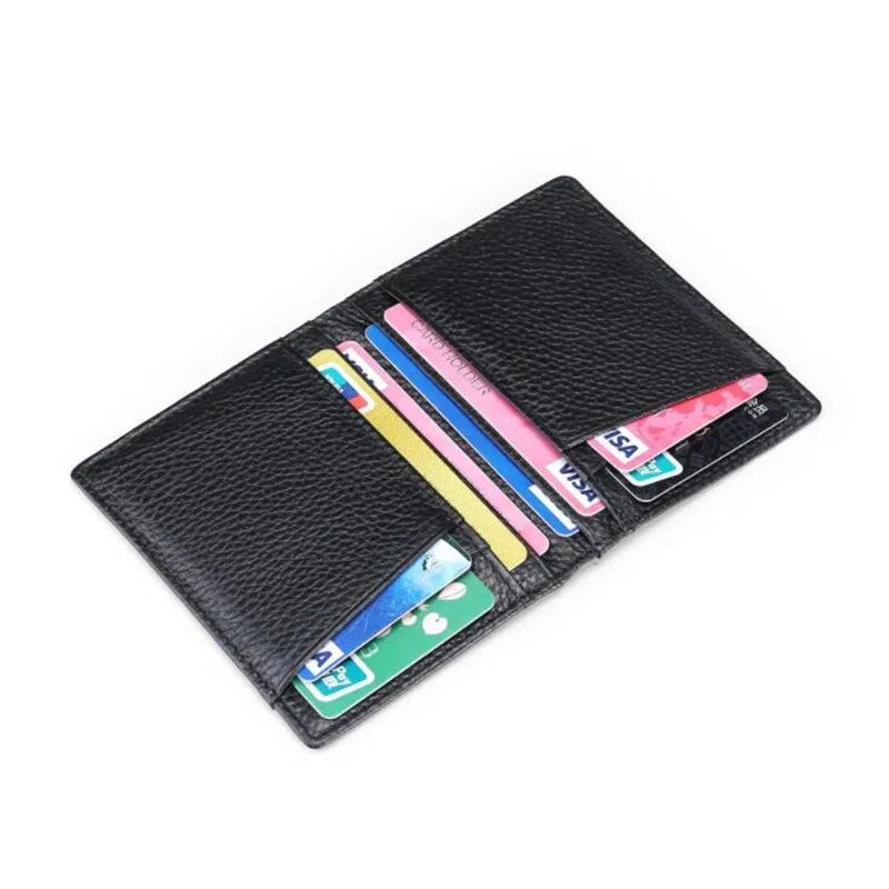 Super Slim Soft Wallet 100% Genuine Leather Mini Credit Card Holder Wallets Purse Thin Small Card Holders Men Wallet