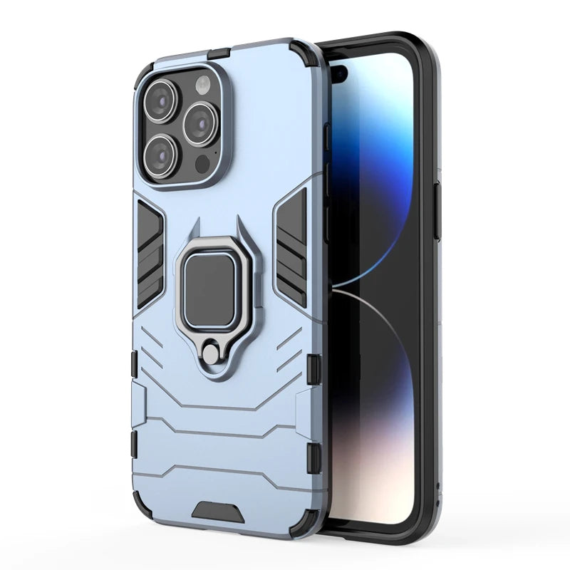 For  15 Pro Max Case Armor Protect for  15 Pro Max Case Silicone Rubber Shockproof Phone Stand for  15 Cover