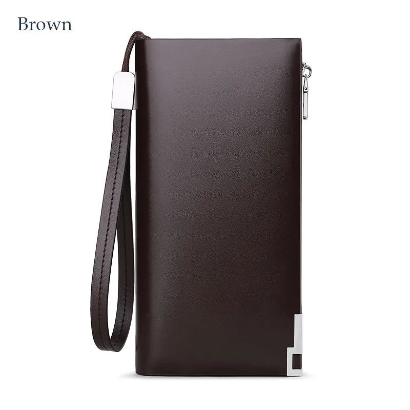 Genuine Leather Men Wallet Fashion Design Long Sequined Phone Credit Card Holder Wallet PL209