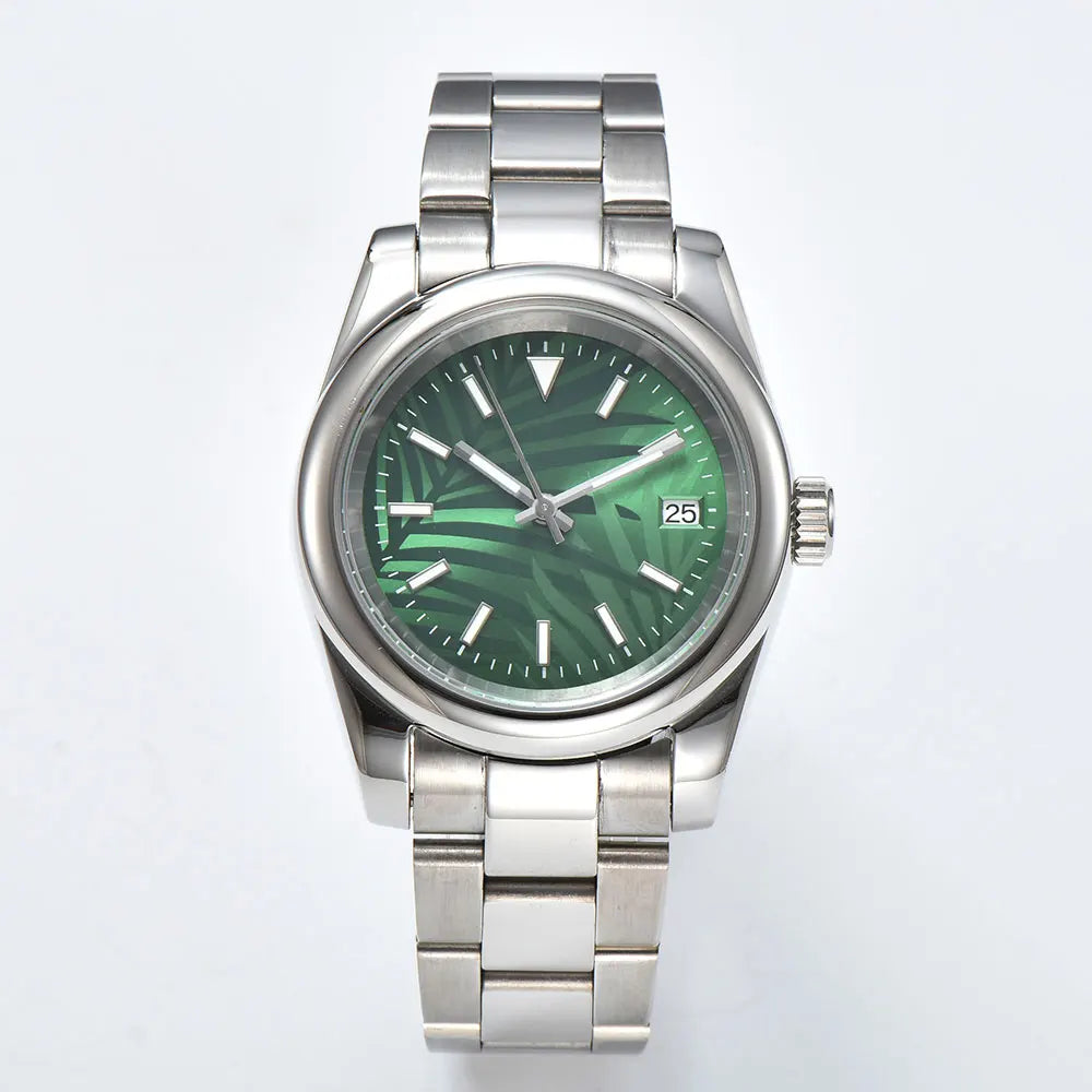 39Mm NH35 No Logo Watch Men Watch Automatic Mechanical Watch Sapphire Glass Case Waterproof Green Luminous Watch Custom Logo