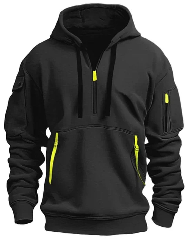 2024 Men'S Fashion Pullover Zipper Hoodie Long-Sleeved Sweatshirt New Casual Harajuku Street Men'S Clothing