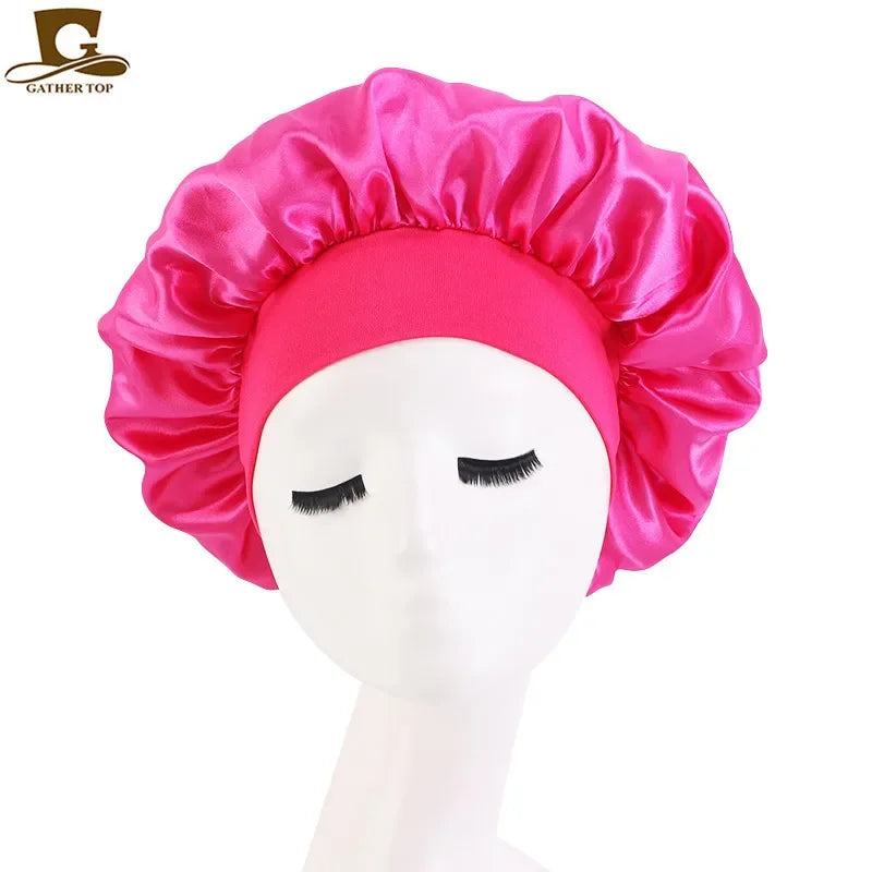 Soft Shower Caps Soft Silk Night Caps Hair Care Bonnet Nightcap for Women Beauty Salon Hair Care Hats Bathroom Products