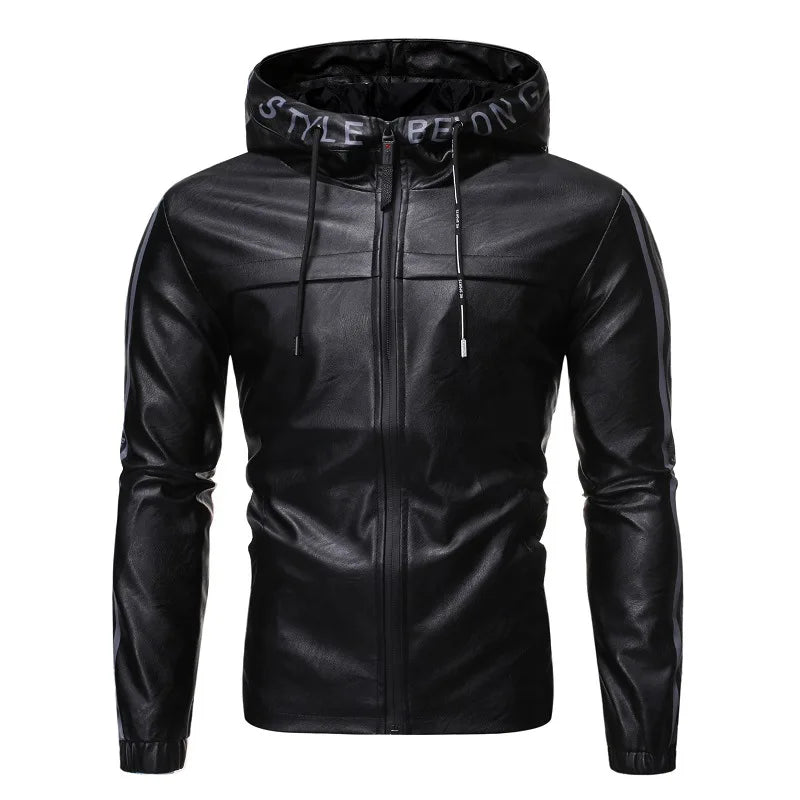 Men Jacket Spring Leather New Autumn Fashion for Men Hooded Leather Jacket Leather Jacket Men