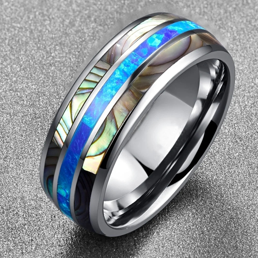 Fashion Tungsten Carbide Wood Rings Steel Arrow Inlay for Men Women Classic Engagement Ring Dome Band Polished Comfort Fit