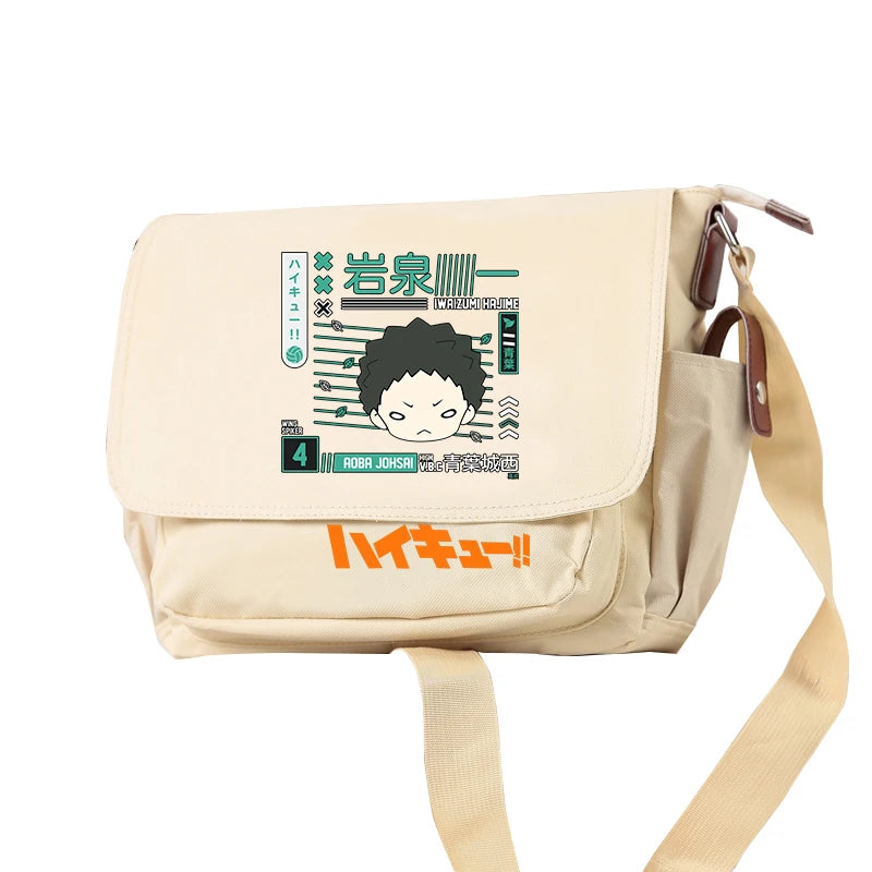 Hot Anime Haikyuu!! Crossbody Bags Cartoon Shoyo Hinata Bookbag Oxford School Bagpack Students Messenger Bag Women Handbag