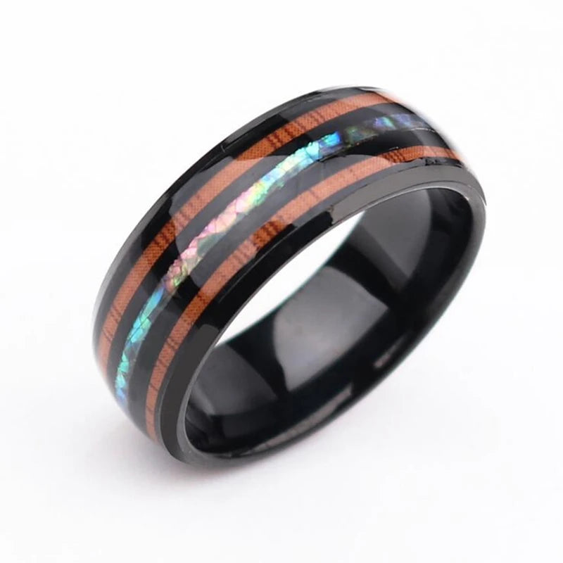 Fashion Tungsten Carbide Wood Rings Steel Arrow Inlay for Men Women Classic Engagement Ring Dome Band Polished Comfort Fit