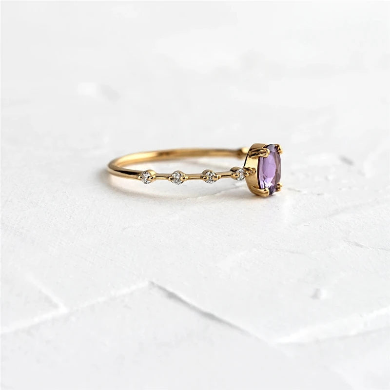 925 Sterling Silver Wedding Rings for Lovers' Couples Colorful Square Oval round Zircon Finger Ring Temperament Jewerly