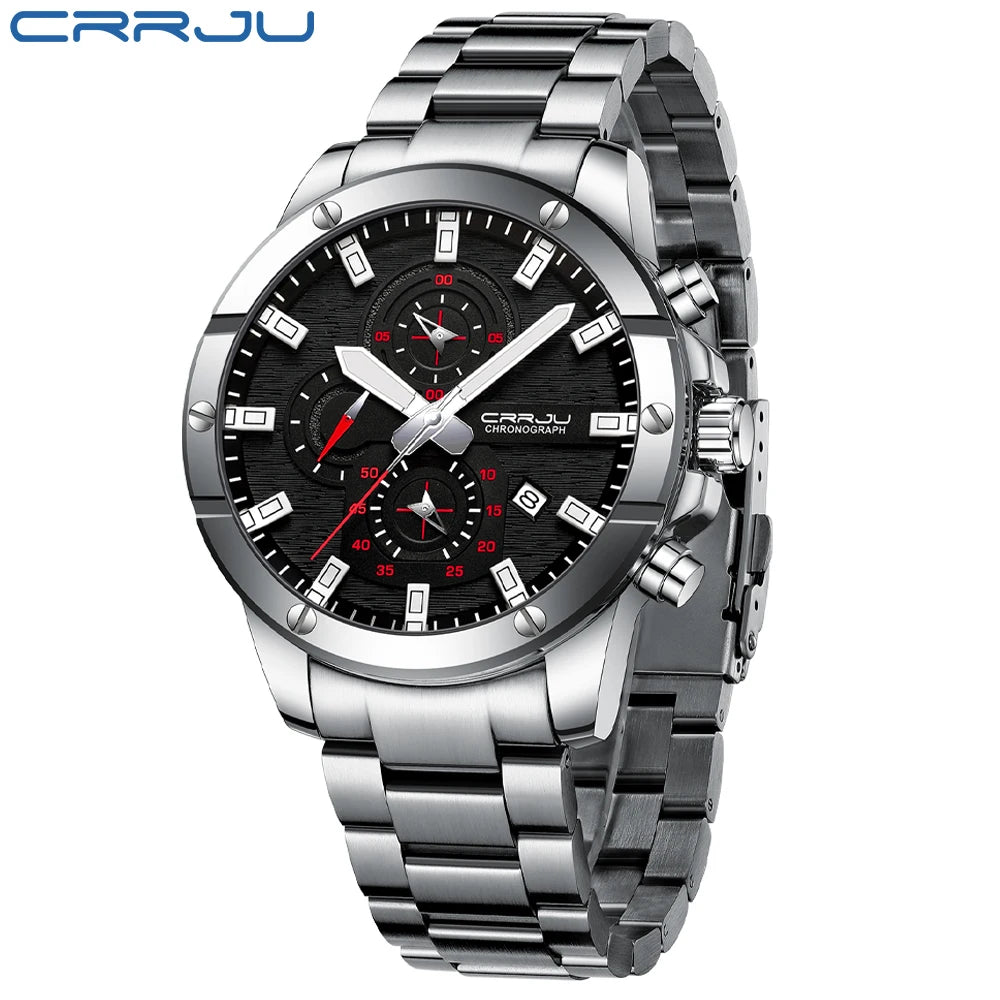 Men Watch NEW Quartz Big Watches Full Steel Waterproof Chronograph Wristwatch for Men Relogio Masculino