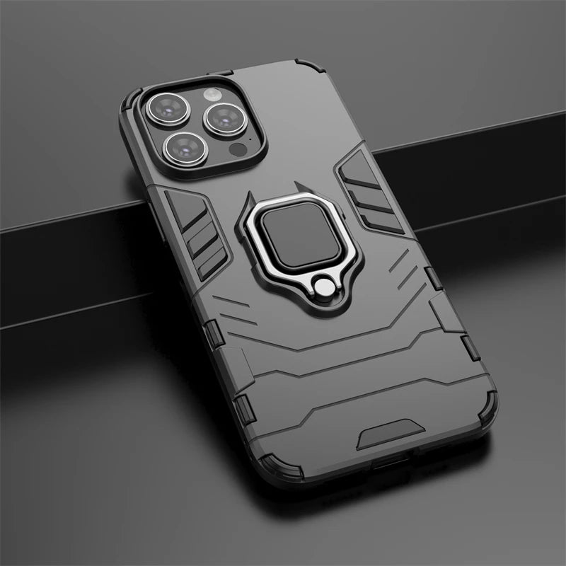 For  15 Pro Max Case Armor Protect for  15 Pro Max Case Silicone Rubber Shockproof Phone Stand for  15 Cover