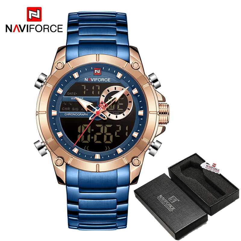 Luxury Original Sports Wrist Watch for Men Quartz Steel Waterproof Digital Fashion Watches Male Relogio Masculino 9163