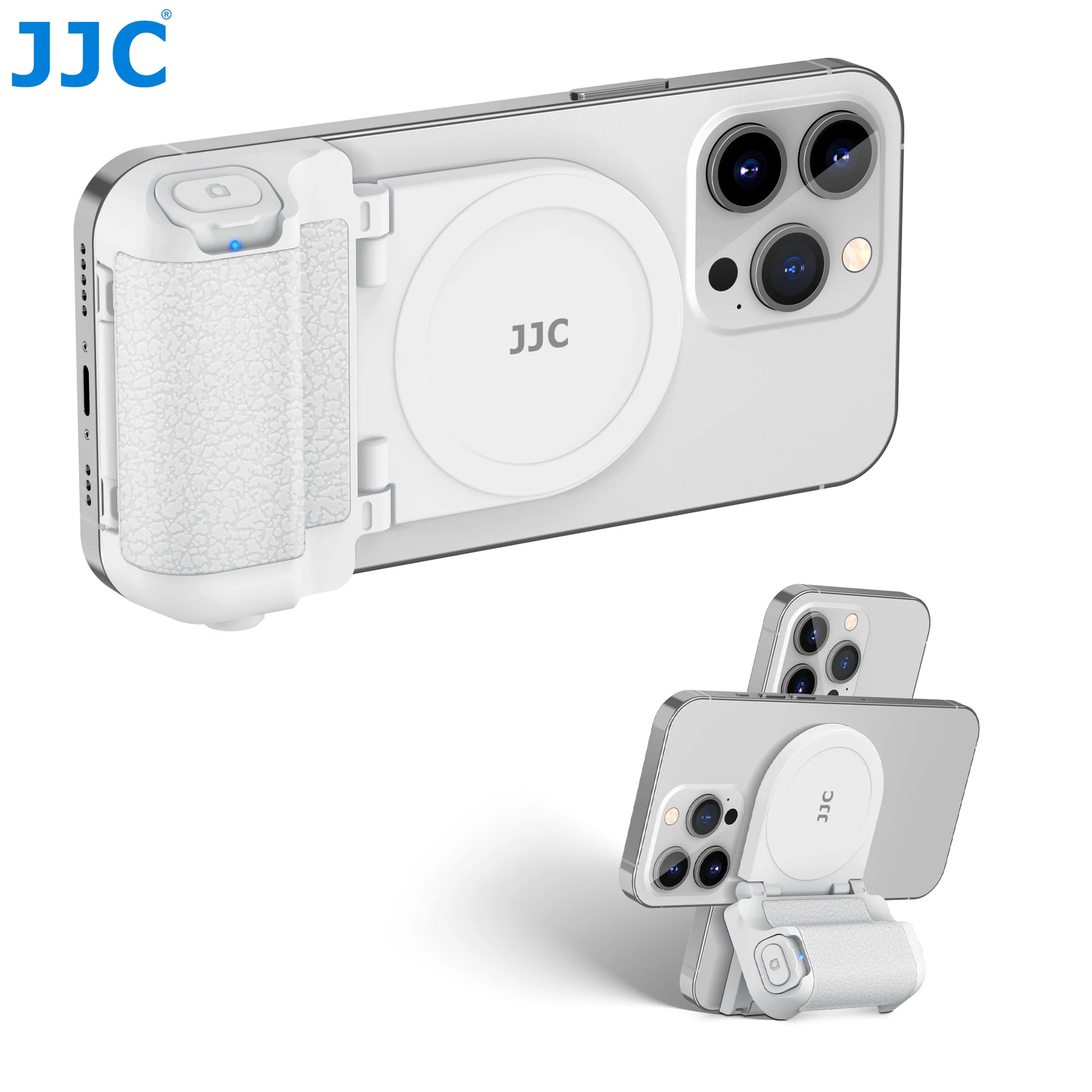 JJC Magnetic Snapgrip Phone Hand Grip Magsafe Handheld Bluetooth Remote Control Handle Shutter Phone Tripod Mount for Vlog