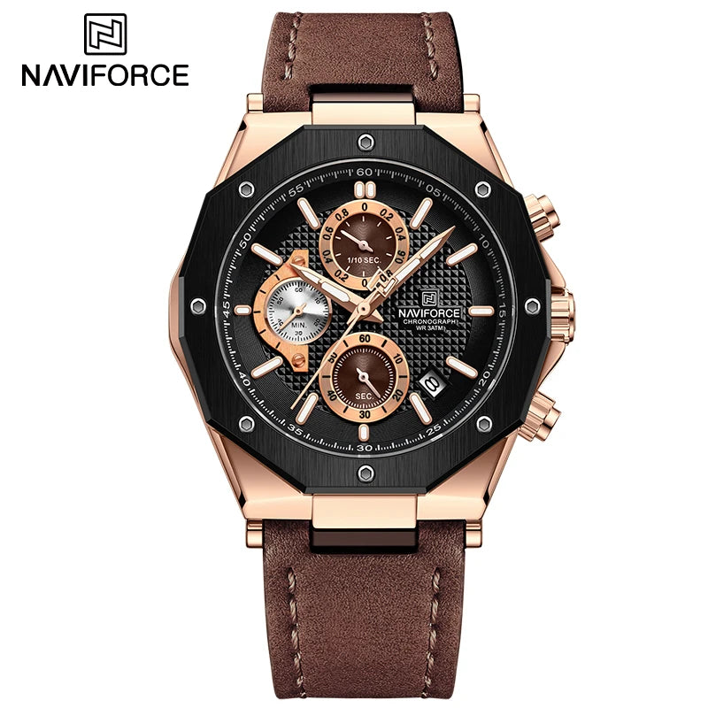 Watches Top Luxury Brand Sport Casual Leather Waterproof Business Fashion Chronograph with Auto Date