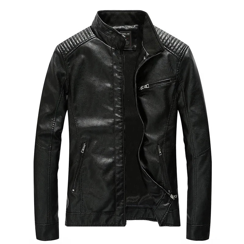 2023 Mens PU Leather Jacket Fleece and Thicken Male Coats Motorcycle Clothing Men Warm Mens Streetwear Pilot Leather Jacket