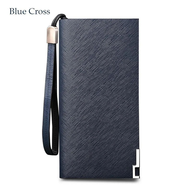 Genuine Leather Men Wallet Fashion Design Long Sequined Phone Credit Card Holder Wallet PL209