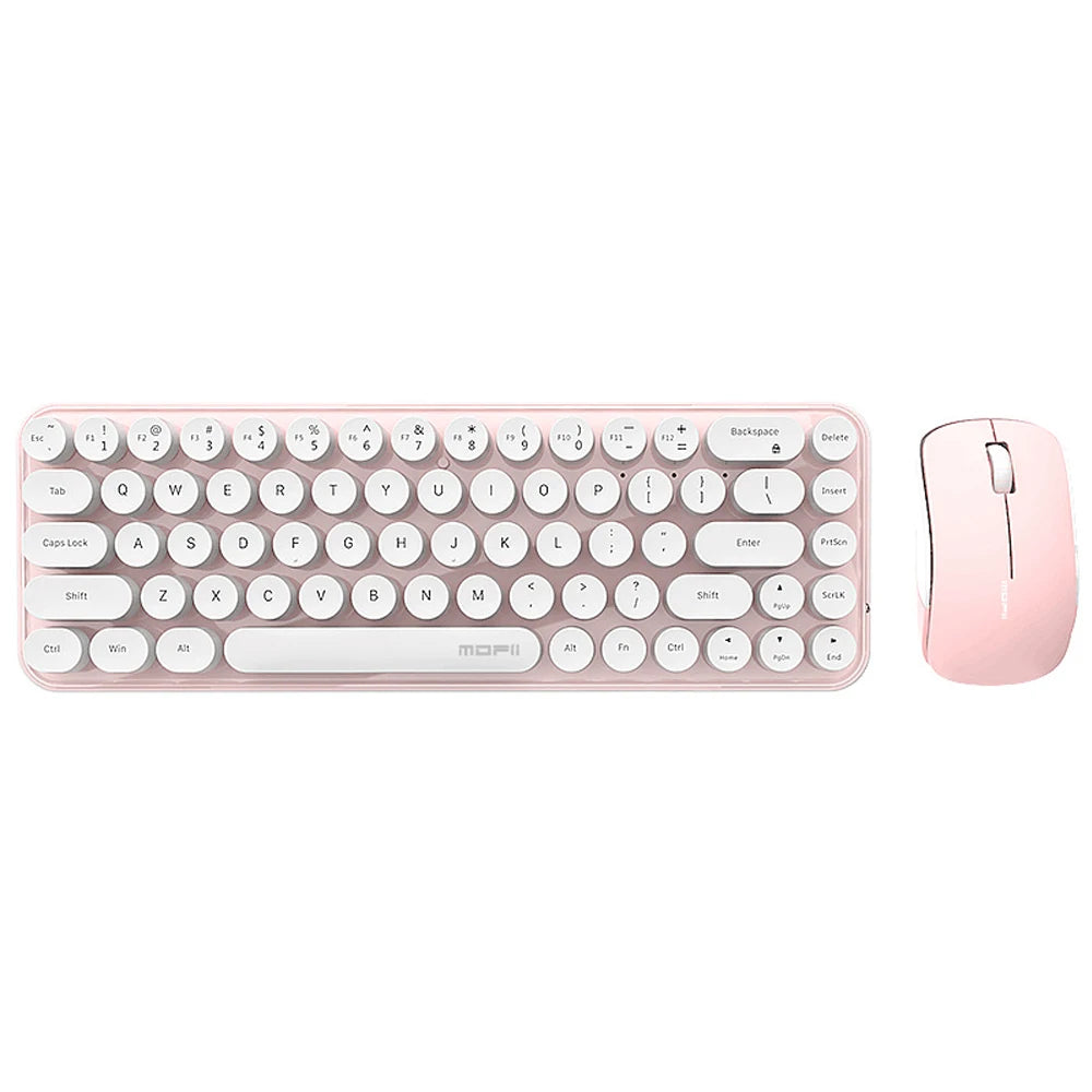 Keyboard Mouse Combo Mixed Color 2.4G Wireless Keyboard Mouse Set Circular Suspension Key Cap Ergonomics Keyboard for PC Laptop