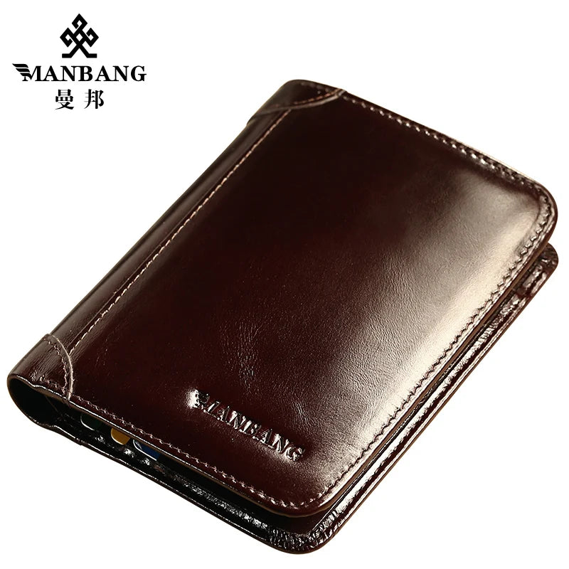 Classic Style Wallet Genuine Leather Men Wallets Short Male Purse Card Holder Wallet Men Fashion High Quality