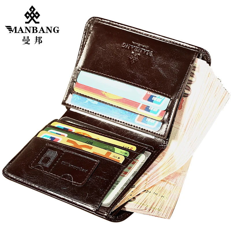 Classic Style Wallet Genuine Leather Men Wallets Short Male Purse Card Holder Wallet Men Fashion High Quality