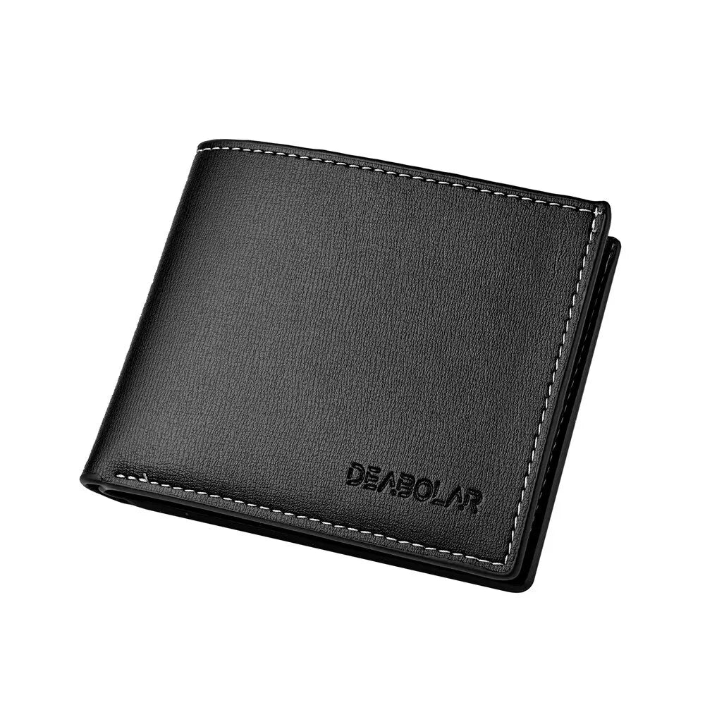 Pu Leather Men Short Wallet Thin Style Folding Young Men Credit Card Holder Wallet