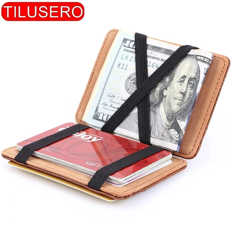 Fashion Men Slim Wallet Male Ultra Thin Short Men Magic Wallet Money Cash Card Holder Purse