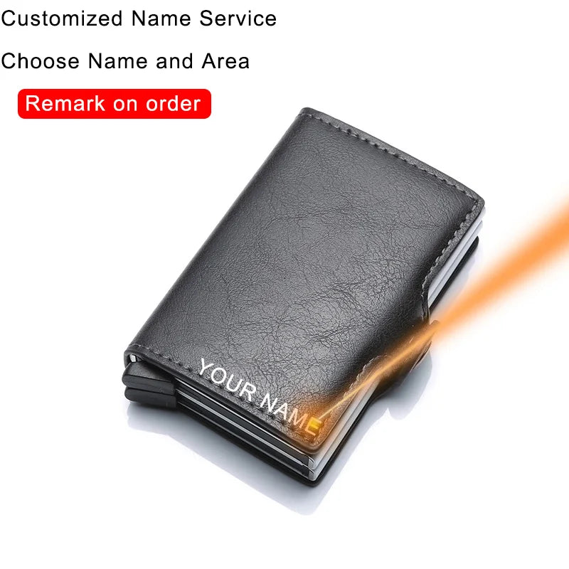 Engraving Rfid Carbon Fiber Leather Men Wallet Money Bag Purse Small Mini Card Holder Portomonee Male Walet Pocket PORTFOLIO