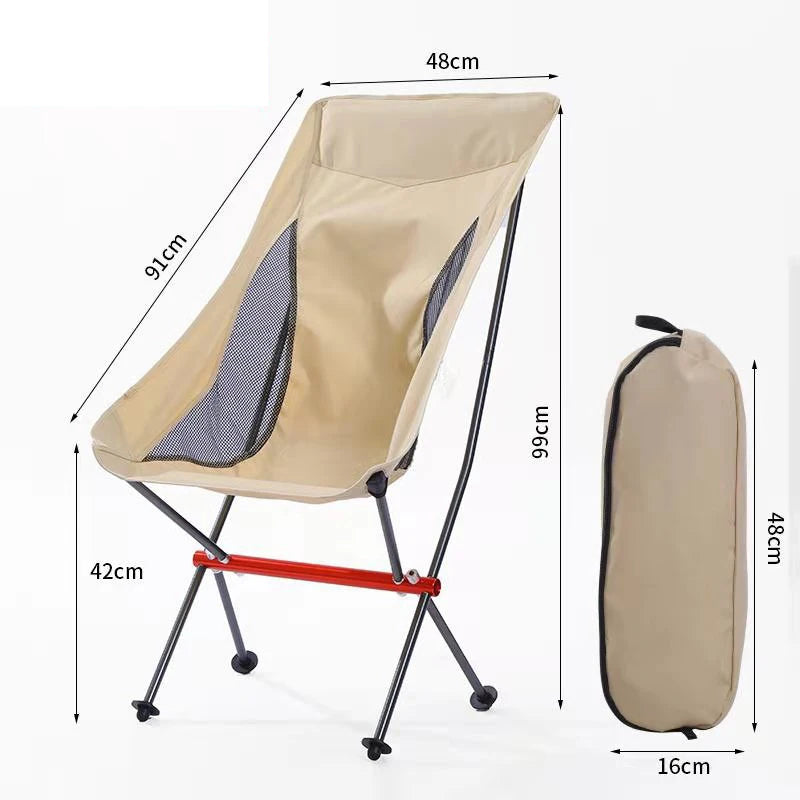 Portable Ultralight Foldable Outdoor Camping Chair Collapsible Picnic Backrest Seat Folding Aluminum Alloy Stool