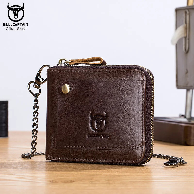 Cowhide Genuine Leather Men Wallet Coin Purse Small Mini Card Holder Vintage PORTFOLIO Portomonee Male Walet Pocket