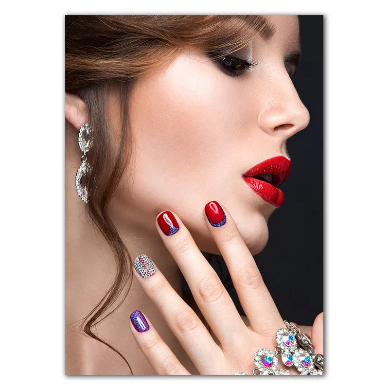 Beauty Nail Shop Art Poster Photo Wall Decoration Beauty Eeyelash Makeup Print Poster Canvas Painting HD2593