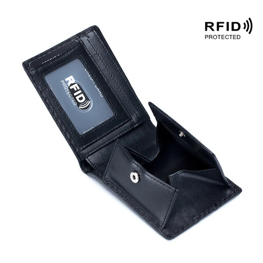 Men Wallet Wallet Rfid Ultra Thin Short Wallet Carbon Fiber Leather Coin Purse Card Case Blue Black Orange Card Organizer