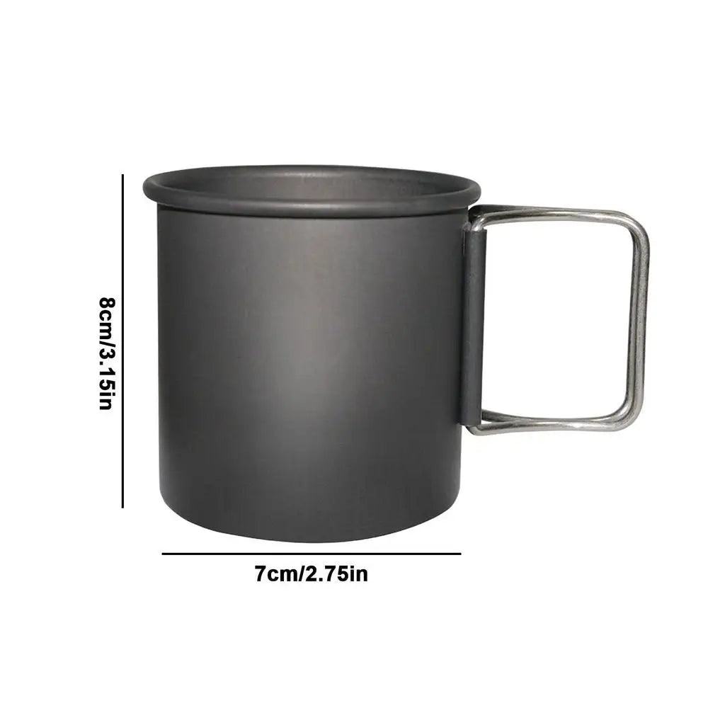 300Ml Camping Mug Aluminum Cup Tourist Tableware Picnic Utensils Outdoor Kitchen Equipment Travel Cooking Set Cookware Hiking