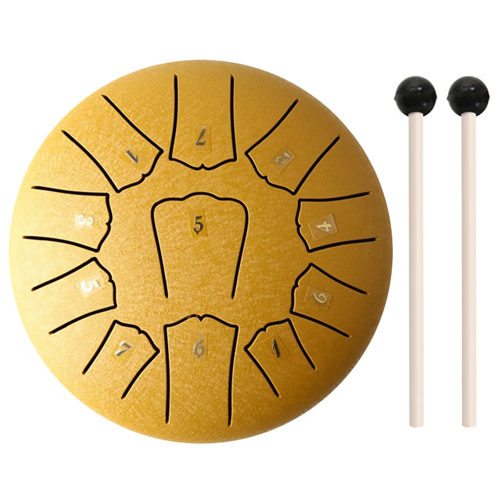 6/3 Inch 11/6 Notes Mini Handpan Drum Finger Picks Percussion Instruments Sound Healing Steel Tongue Drum for Meditation Yoga