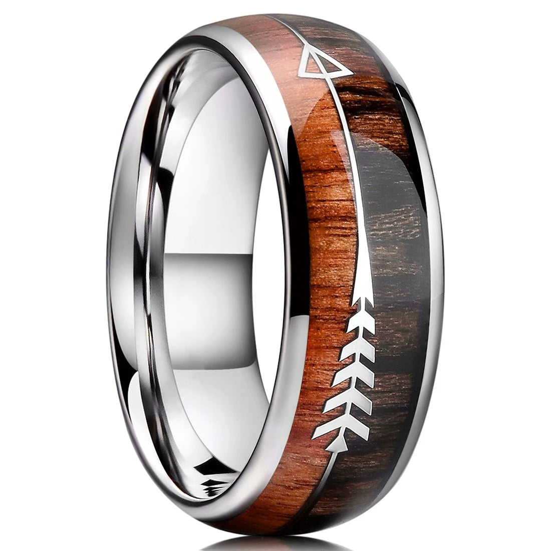 2022 Fashion 8Mm Mens Tungsten Carbide Ring Inlay Zircon Thin Rose Gold Color Line Groove Black Brushed Men Ring Wedding Jewelry