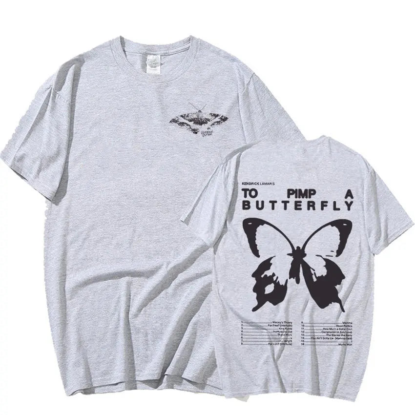 Kendrick Lamar to Pimp a Butterfly Graphic Tee Shirt Men'S Rapper Hip Hop Trend Streetwear T-Shirt Unisex Cotton Oversized Tees