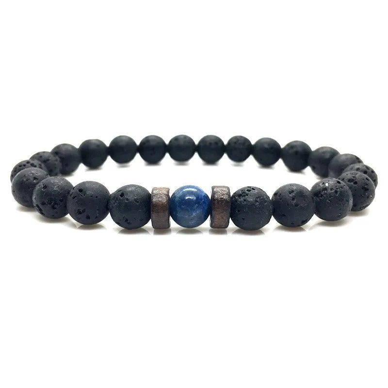 Lava Stone Men Bracelet Natural Moonstone Bead Tibetan Buddha Bracelet Chakra Diffuser Bracelets Men Jewelry Gifts Drop Shipping