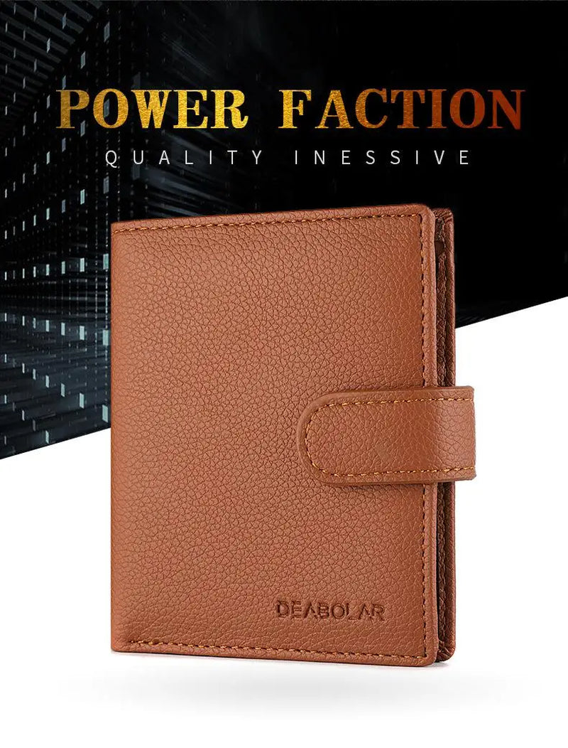 Hasp Wallet Men Clip Short Wallet Men 2022 Brand Coin Wallet Small Clutches Men'S Purse Coin Pouch Thin Men Wallet Brown/Blackha