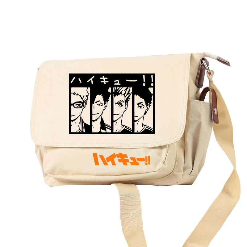 Hot Anime Haikyuu!! Crossbody Bags Cartoon Shoyo Hinata Bookbag Oxford School Bagpack Students Messenger Bag Women Handbag