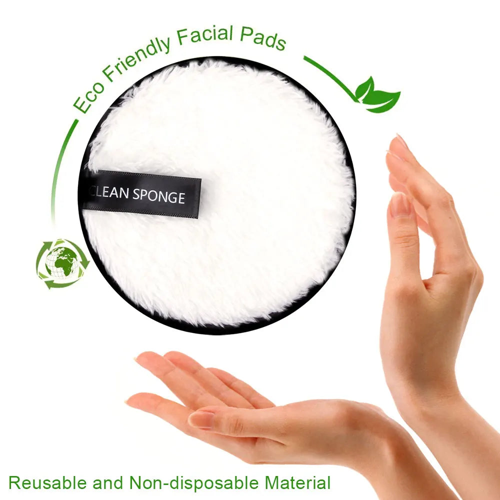 Makeup Remover Reusable Puff Cotton Pad Skin Microfiber Face Care Towel Wipes Washable Cottons Face Cleaning Double Layer