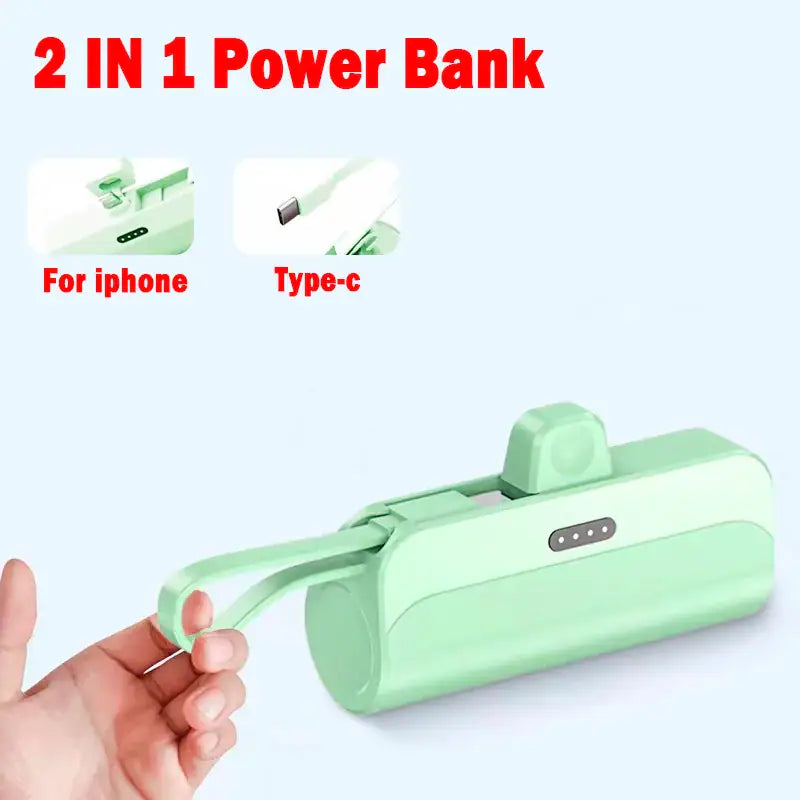 Capsule Mini Wireless Power Bank Large Capacity 10000Mah Fast Charging Power Bank Emergency External Battery for Iphone Type-C