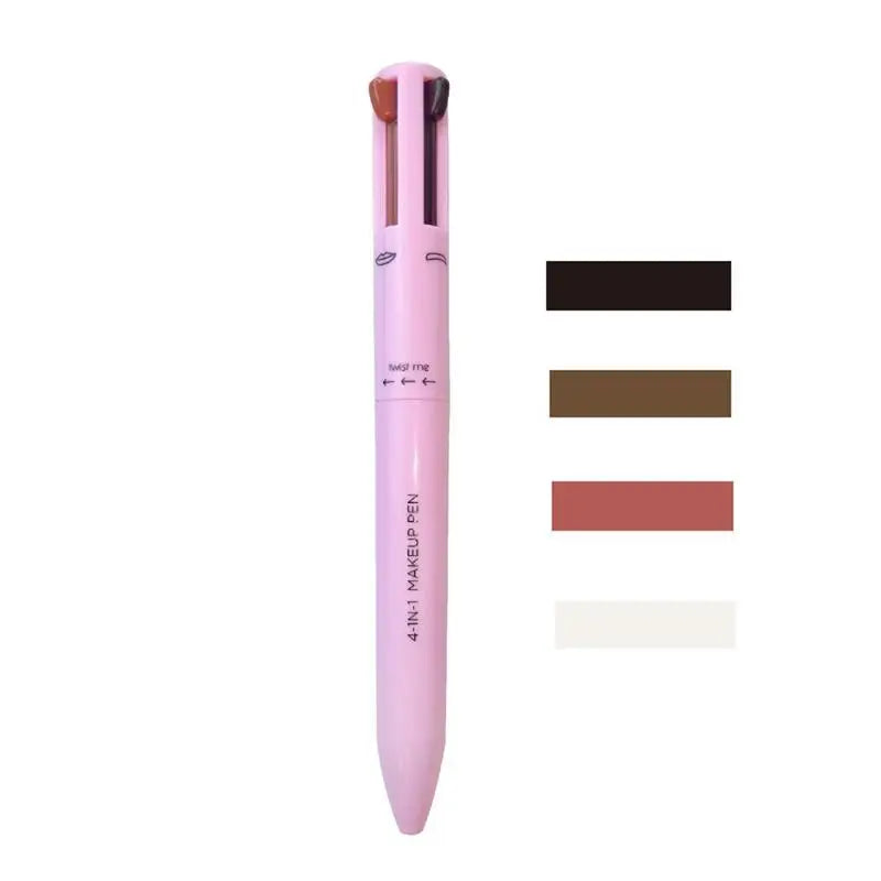 4 in 1 Makeup Pen Waterproof Cosmetic Pencil 4 Color Multi-Function Makeup Beauty Pen for Eyeliner Brow Lip Liner Highlighter