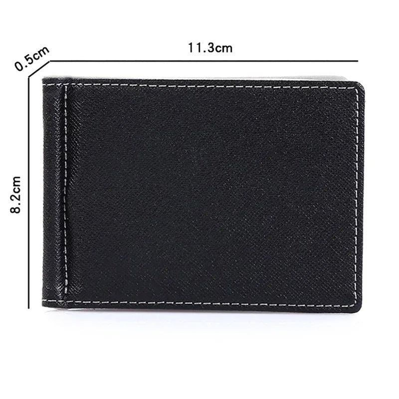 Brand Men Wallet Short Skin Wallets Purses PU Leather Money Clips Sollid Thin Wallet for Men Purses