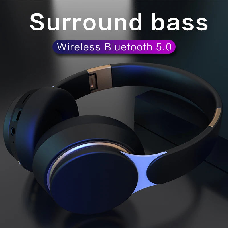 Wireless Headphones Bluetooth 5.0 Headset Foldable Earphones Hifi 9D Bass Stereo Earphone Sport Headset with Microphone