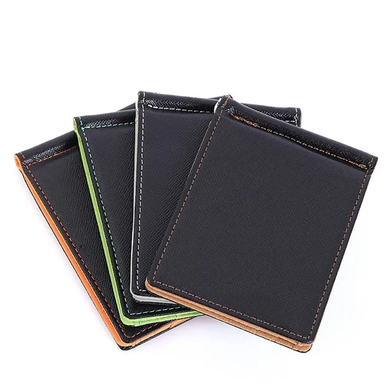 Brand Men Wallet Short Skin Wallets Purses PU Leather Money Clips Sollid Thin Wallet for Men Purses