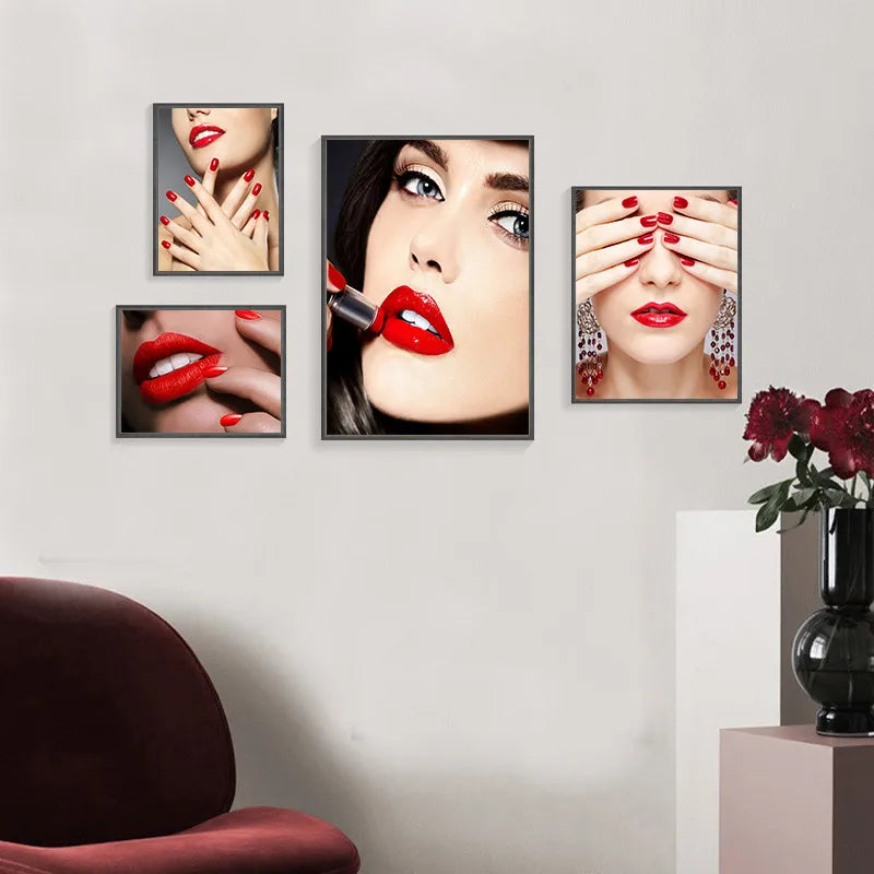 Beauty Nail Shop Art Poster Photo Wall Decoration Beauty Eeyelash Makeup Print Poster Canvas Painting HD2593