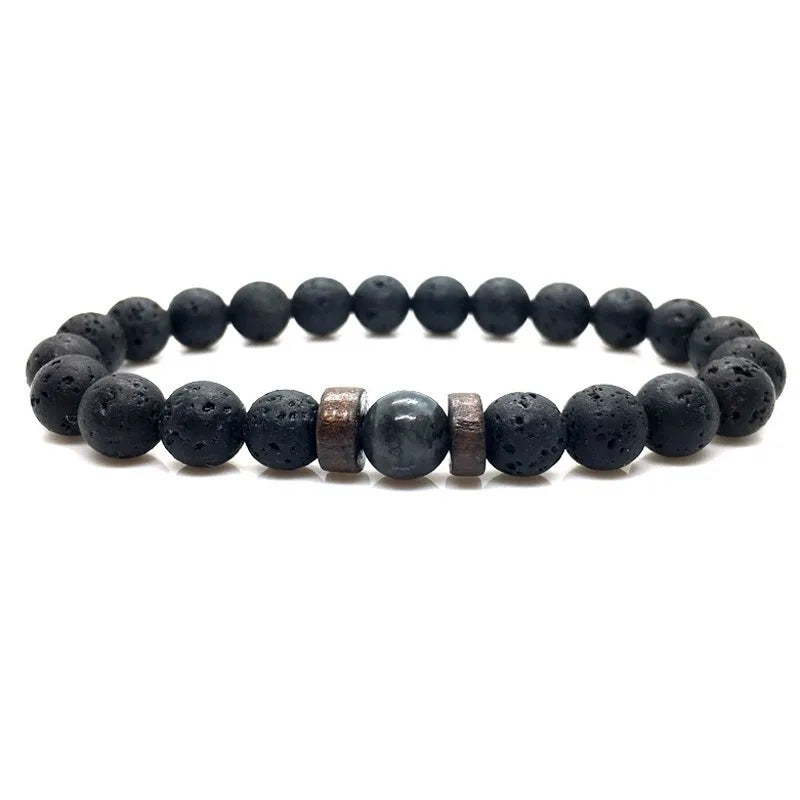 Lava Stone Men Bracelet Natural Moonstone Bead Tibetan Buddha Bracelet Chakra Diffuser Bracelets Men Jewelry Gifts Drop Shipping