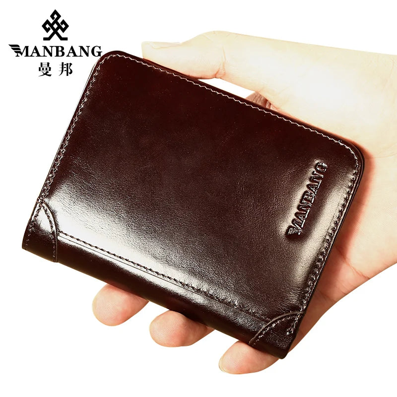 Classic Style Wallet Genuine Leather Men Wallets Short Male Purse Card Holder Wallet Men Fashion High Quality