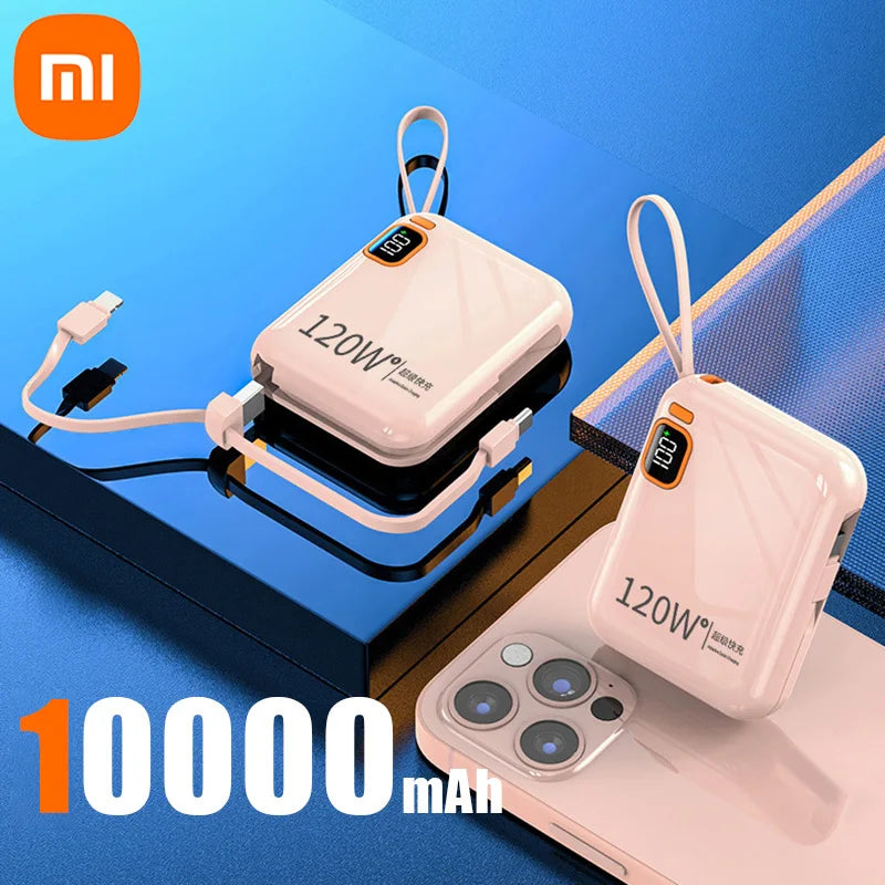 Xiaomi 120W 50000Mah Portable Power Bank High Capacity Cable Two-Way Fast Charging Mini Powerbank for Iphone Samsung ﻿New