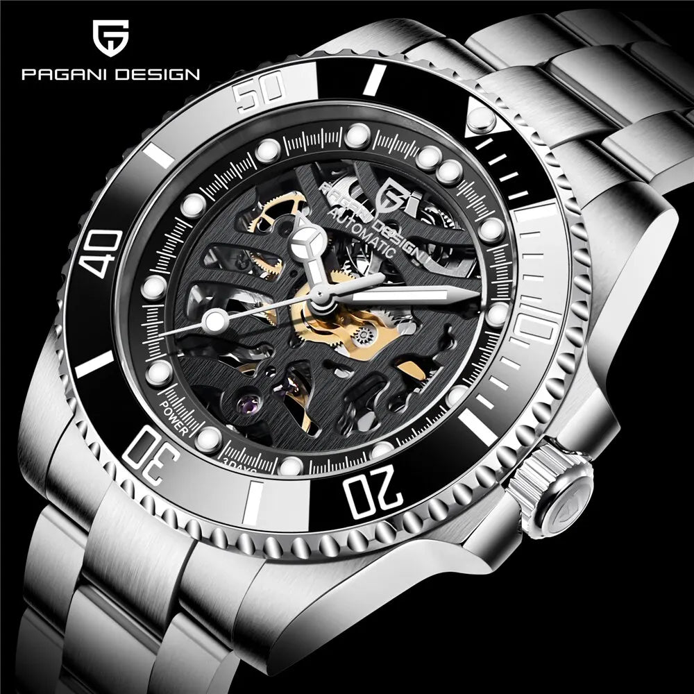 Stainless Steel Waterproof Mechanical Watch Top Brand Sapphire Glass Automatic Watch Luxury Business Men Watch