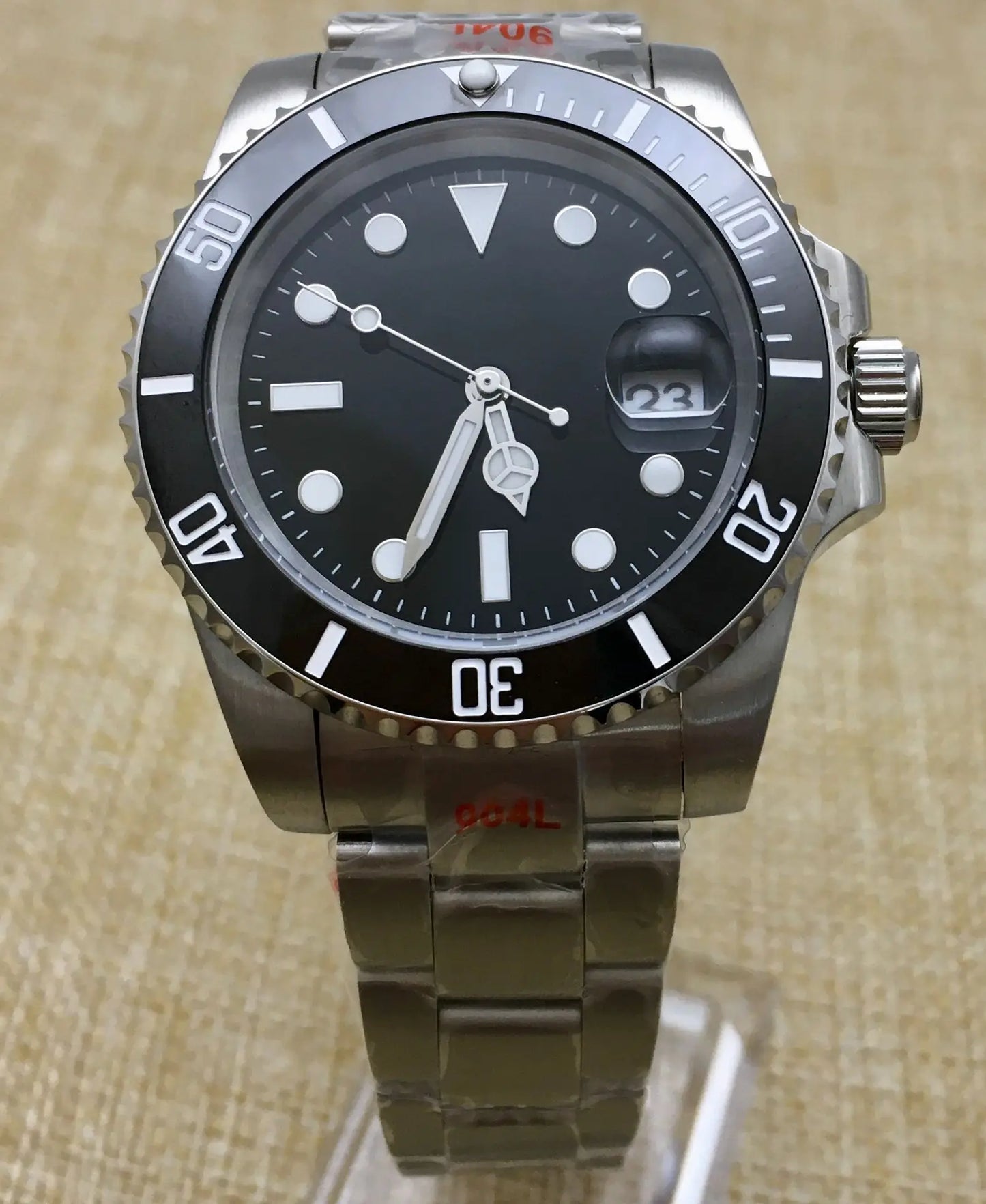 Men Watch 40Mm Black Dial Luminous Cola Bezel Automatic Mechanical Watch Stainless Steel Bracelet