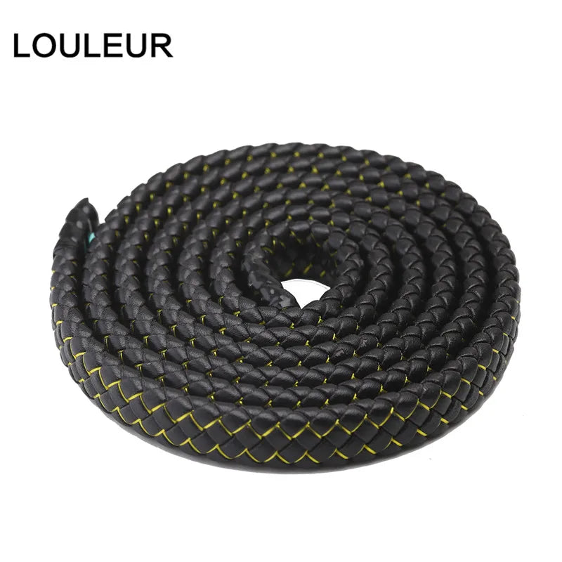 1M 12X6Mm Braided Leather Rope Punk Braided Leather Cord Flat Braided Cord Rope Accessories Jewelry Findings Handmade Gift