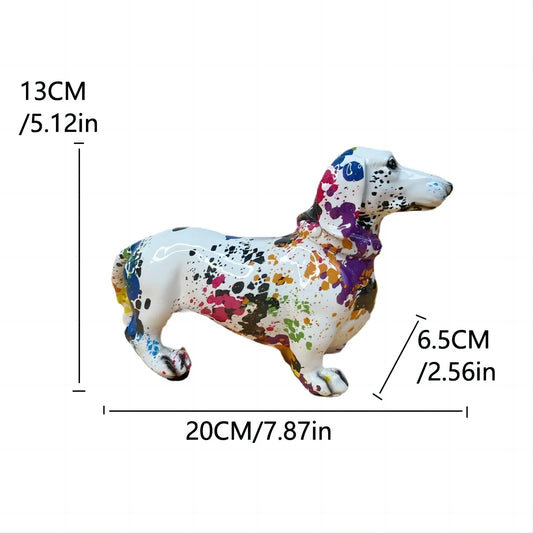 Colorful Standing French Bulldog Resin Statue Decoration, Pet Dog DIY Graffiti Crafts, Desktop Animal Statue Ornament.